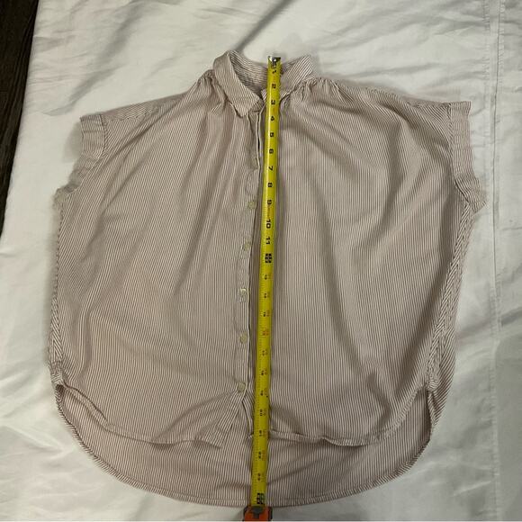 Madewell Central Luis Striped Button Down Top M Oversize Fit Casual Classic - Picture 7 of 12